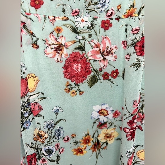 Lulu’s Mint Green Floral Sleeveless Maxi Dress L EUC​​ - Picture 5 of 8